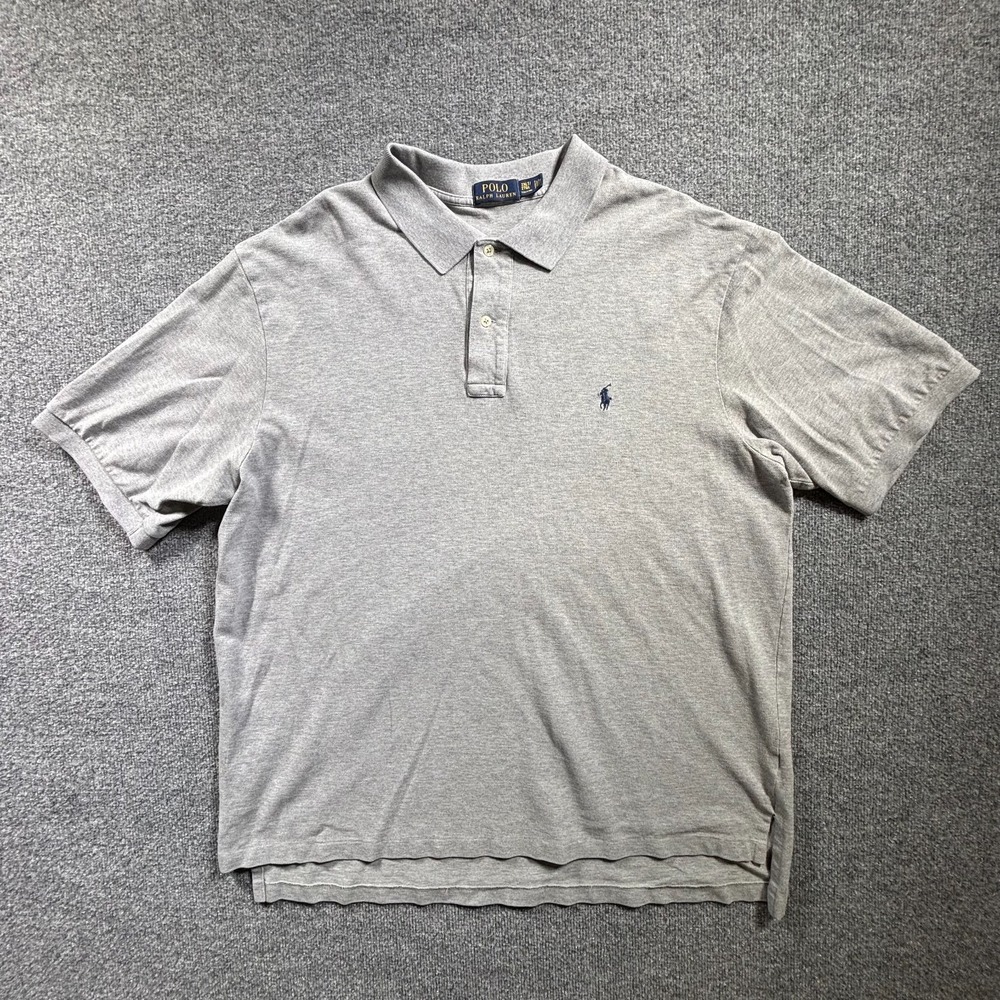 Polo Ralph Lauren Polo Shirt Men's 2XL Gray Cotton Golf Sports Performance Pony